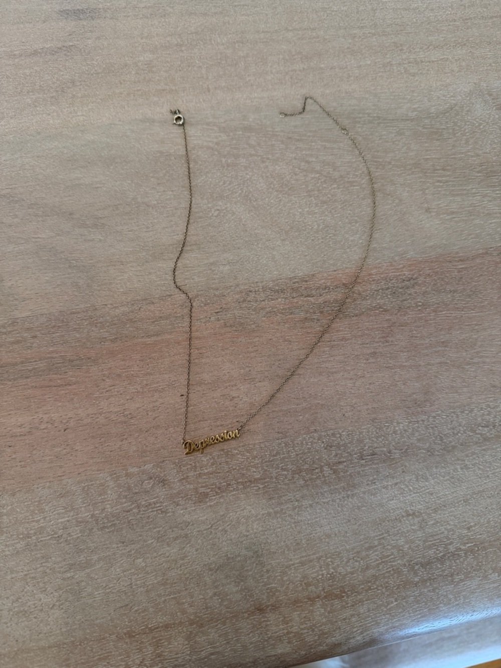 ban.do Gold 'Depression' Script Necklace